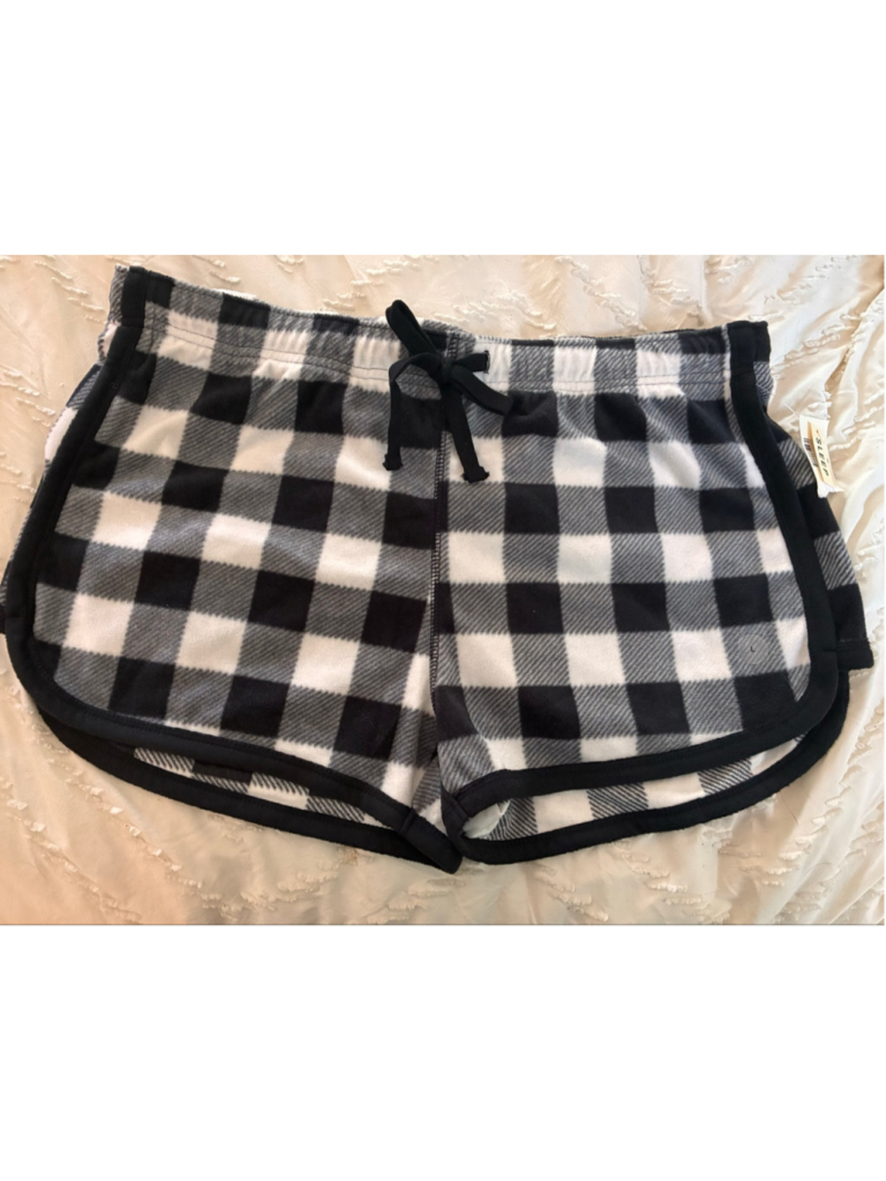Aeropostale Plaid Sleep Shorts Black White wonen Size L